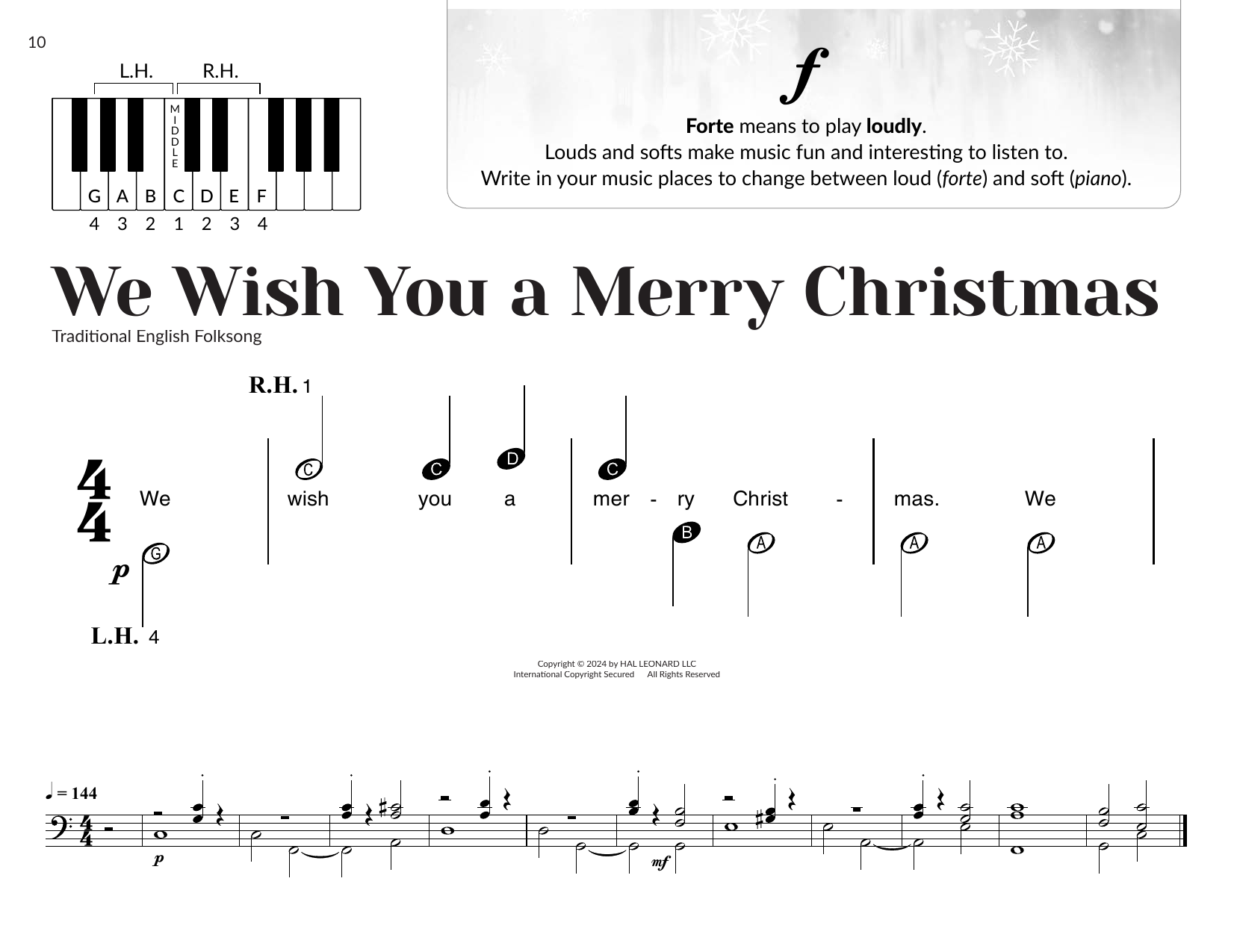 Download Traditional English Folksong We Wish You A Merry Christmas (arr. Brittany McCorriston) Sheet Music and learn how to play Very Beginner Piano PDF digital score in minutes