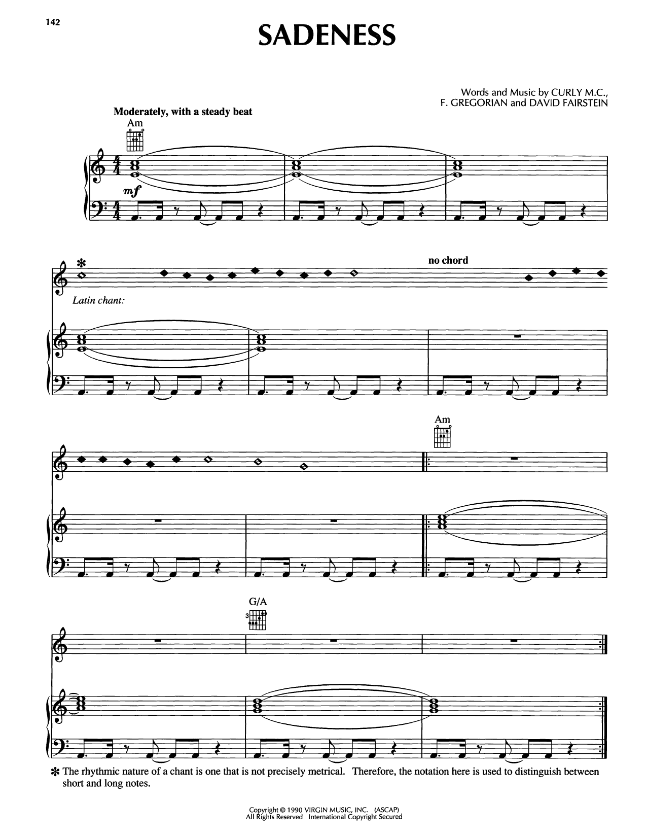 Download Enigma Sadeness Sheet Music and learn how to play Piano, Vocal & Guitar Chords (Right-Hand Melody) PDF digital score in minutes