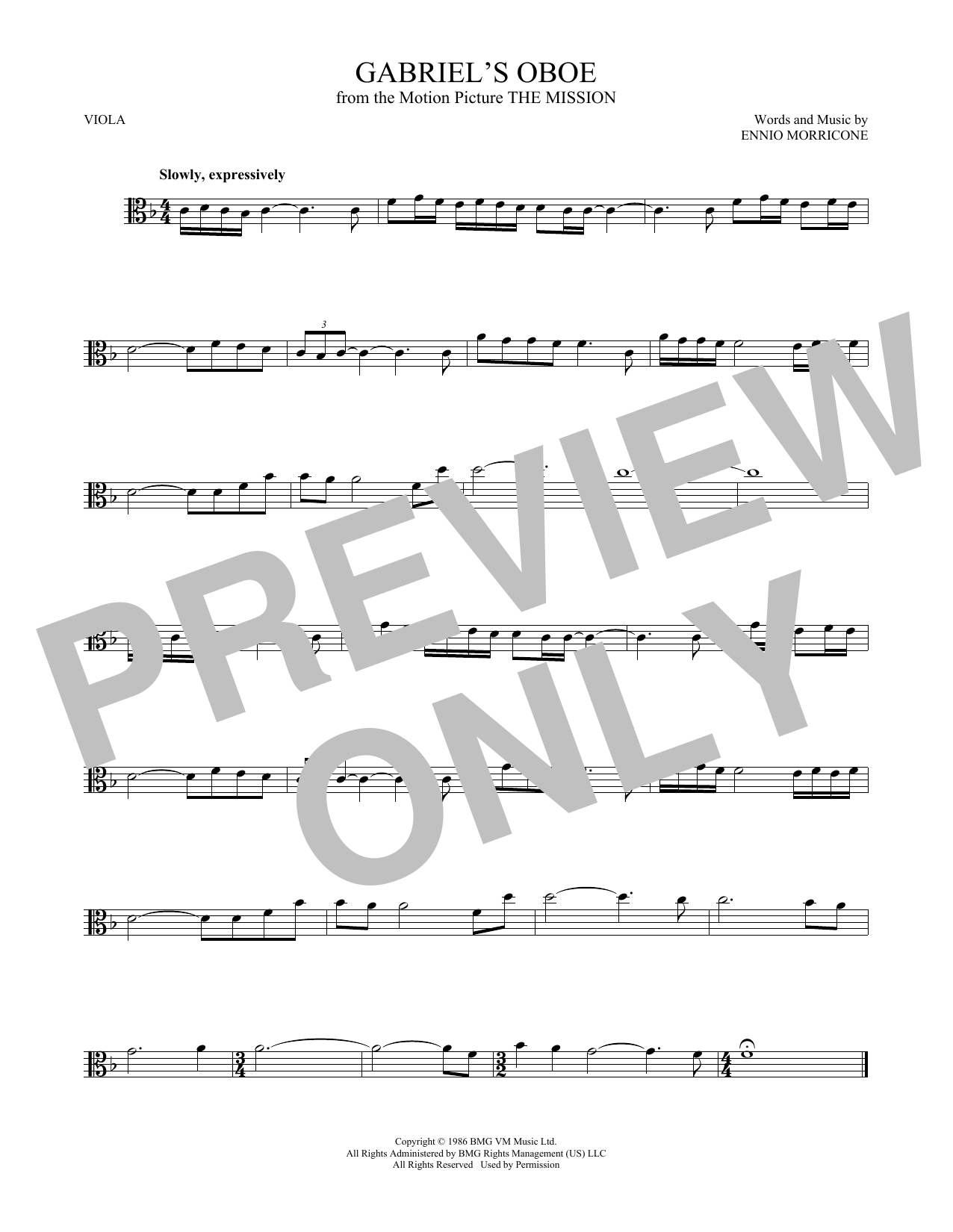 Download Ennio Morricone Gabriel's Oboe Sheet Music and learn how to play French Horn Solo PDF digital score in minutes