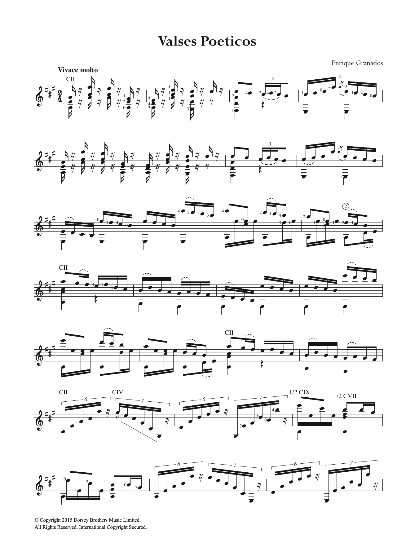 Download Enrique Granados Valses Poeticos Sheet Music and learn how to play Guitar PDF digital score in minutes