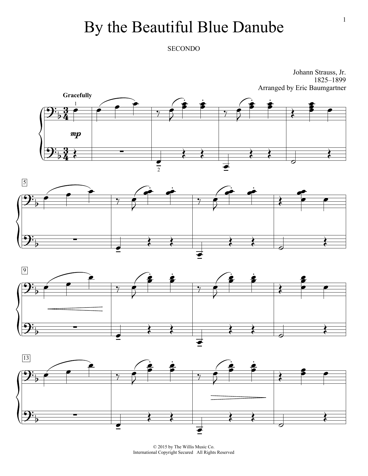 Download Johann Strauss II By The Beautiful Blue Danube Sheet Music and learn how to play Piano Duet PDF digital score in minutes