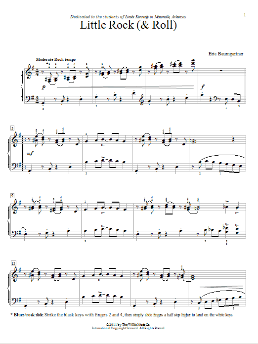 Download Eric Baumgartner Little Rock ('N' Roll) Sheet Music and learn how to play Easy Piano PDF digital score in minutes