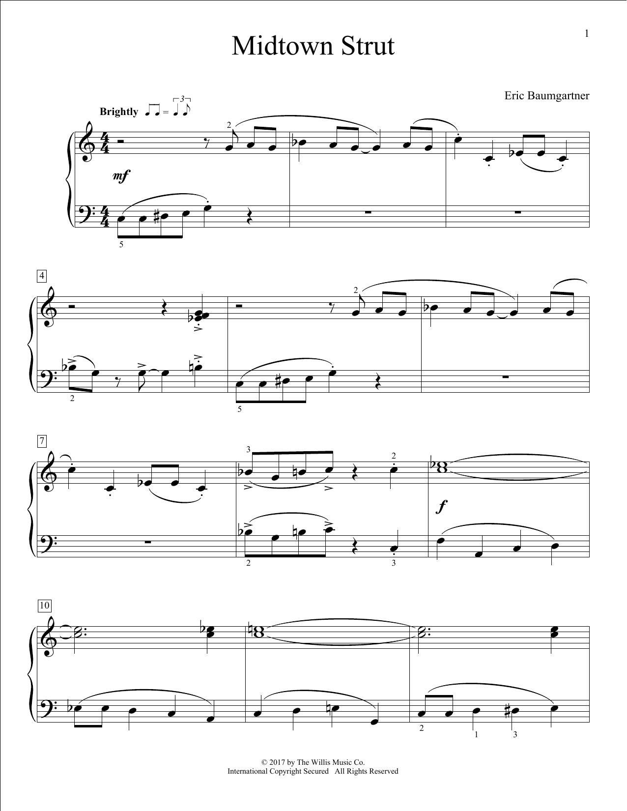 Download Eric Baumgartner Midtown Strut Sheet Music and learn how to play Educational Piano PDF digital score in minutes