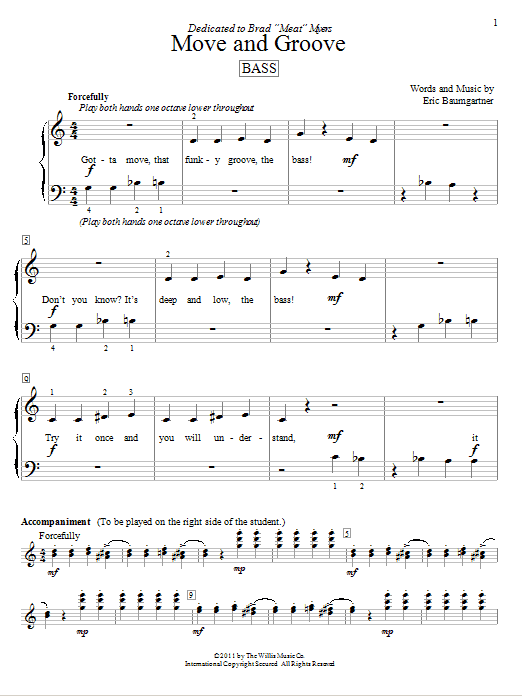 Download Eric Baumgartner Move And Groove (Bass) Sheet Music and learn how to play Easy Piano PDF digital score in minutes