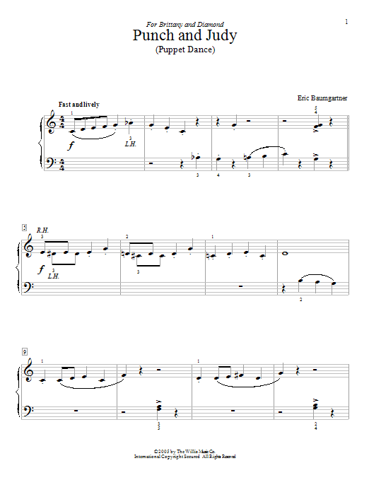 Download Eric Baumgartner Punch And Judy (Puppet Dance) Sheet Music and learn how to play Piano PDF digital score in minutes