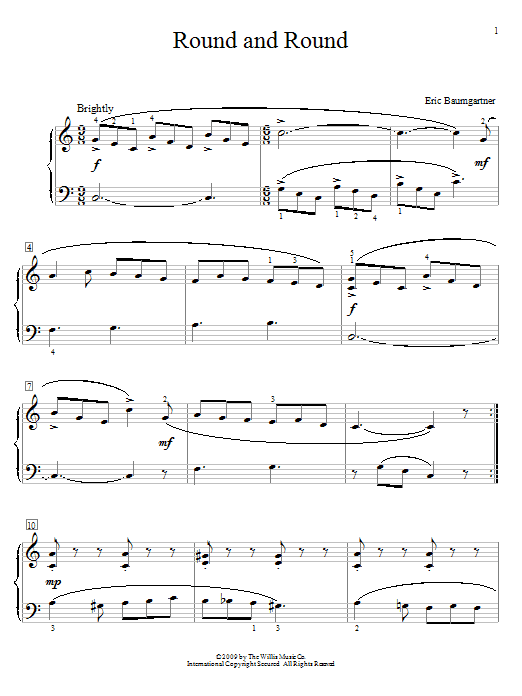 Download Eric Baumgartner Round And Round Sheet Music and learn how to play Easy Piano PDF digital score in minutes