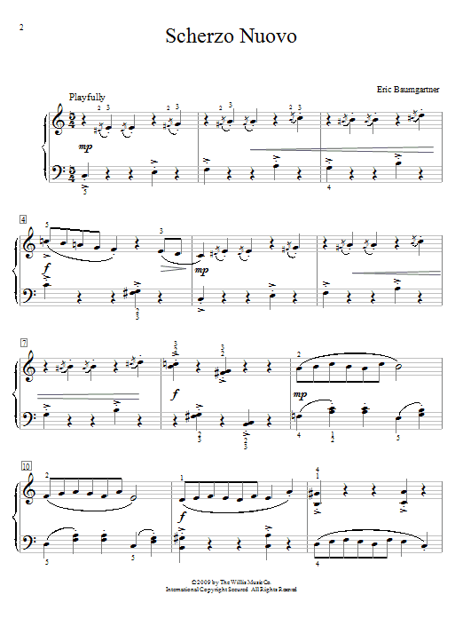 Download Eric Baumgartner Scherzo Nuovo Sheet Music and learn how to play Easy Piano PDF digital score in minutes