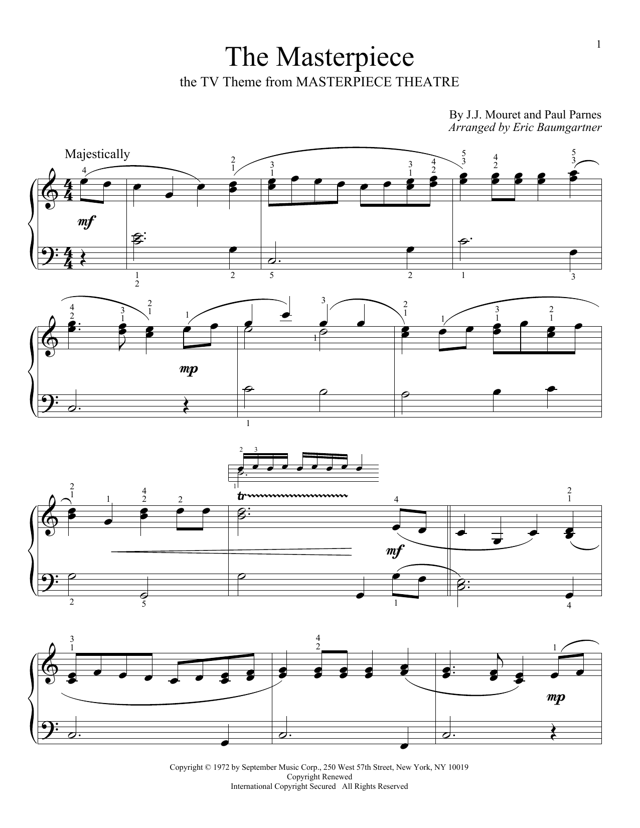 Download Eric Baumgartner The Masterpiece Sheet Music and learn how to play Educational Piano PDF digital score in minutes