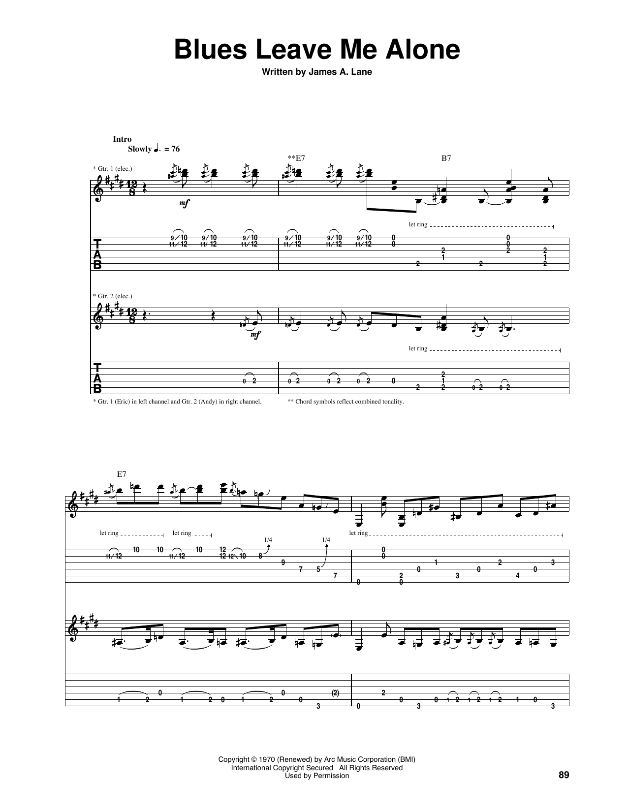 Download Eric Clapton Blues Leave Me Alone Sheet Music and learn how to play Real Book – Melody, Lyrics & Chords PDF digital score in minutes