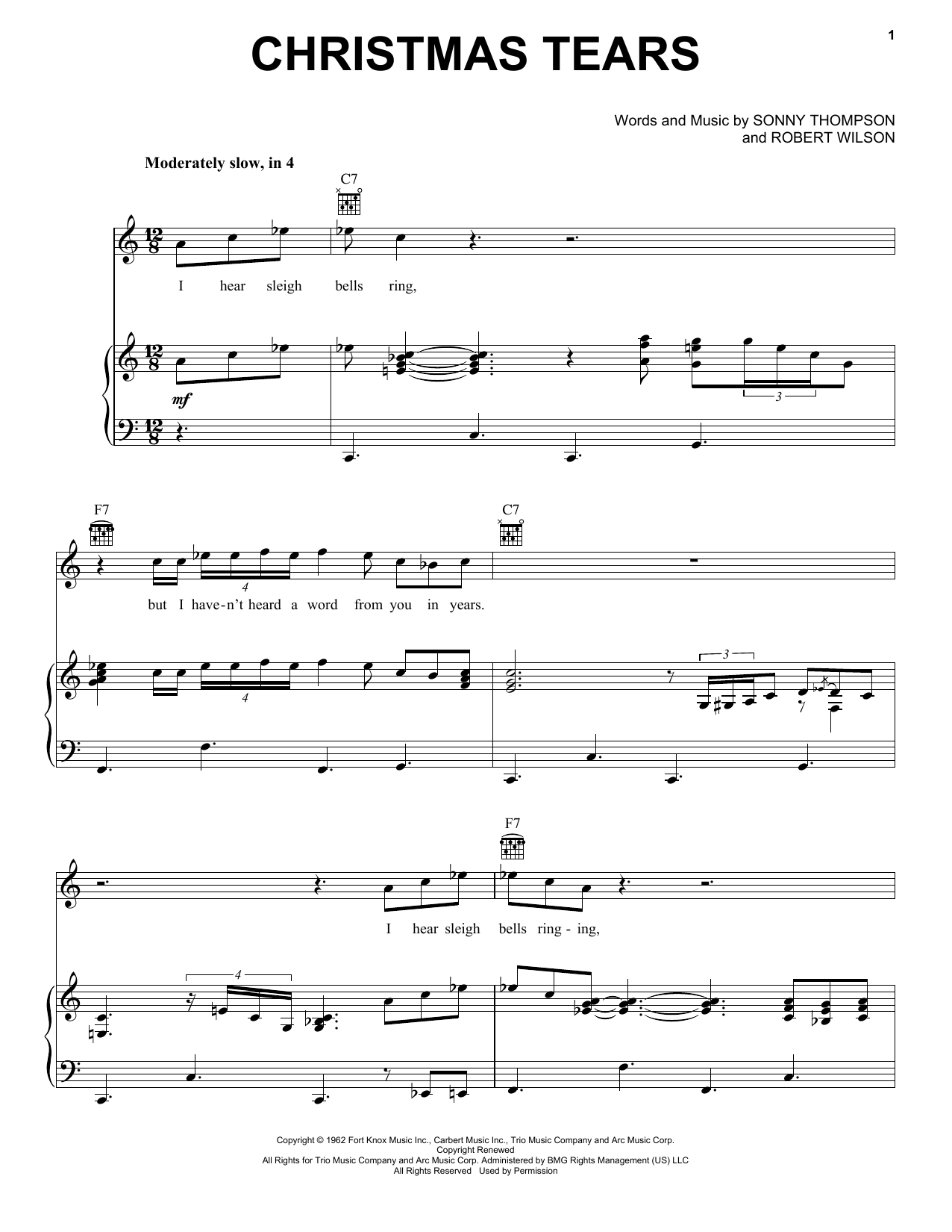 Download Eric Clapton Christmas Tears Sheet Music and learn how to play Piano, Vocal & Guitar Chords (Right-Hand Melody) PDF digital score in minutes