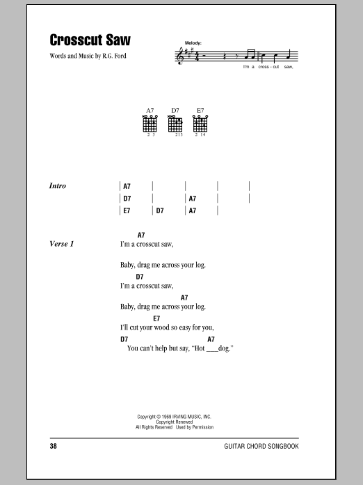 Download Eric Clapton Crosscut Saw Sheet Music and learn how to play Guitar Lead Sheet PDF digital score in minutes