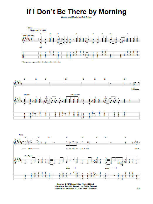 Download Eric Clapton If I Don't Be There By Morning Sheet Music and learn how to play Guitar Tab PDF digital score in minutes