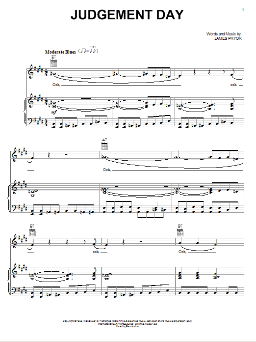Download Eric Clapton Judgement Day Sheet Music and learn how to play Piano, Vocal & Guitar (Right-Hand Melody) PDF digital score in minutes