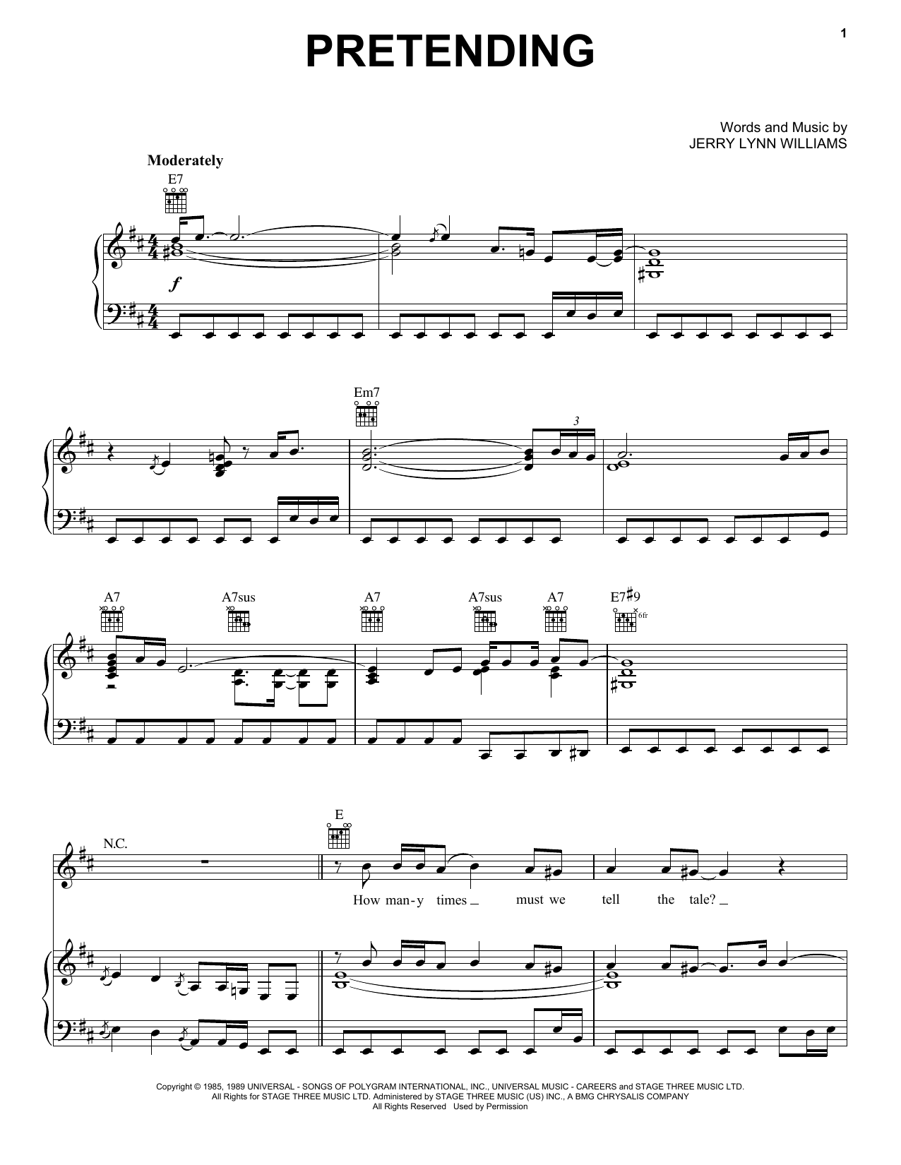 Download Eric Clapton Pretending Sheet Music and learn how to play Ukulele PDF digital score in minutes