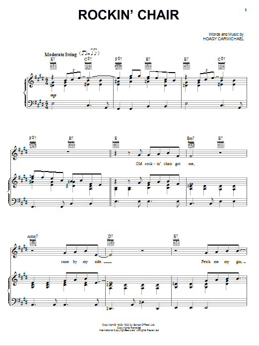 Download Eric Clapton Rockin' Chair Sheet Music and learn how to play Piano, Vocal & Guitar (Right-Hand Melody) PDF digital score in minutes