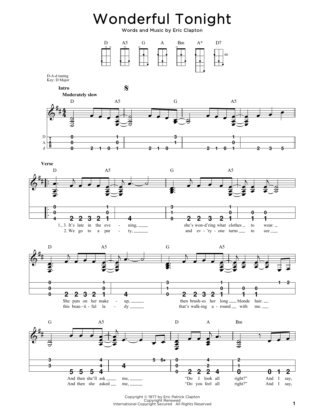 Download Eric Clapton Wonderful Tonight (arr. Steven B. Eulberg) Sheet Music and learn how to play Dulcimer PDF digital score in minutes