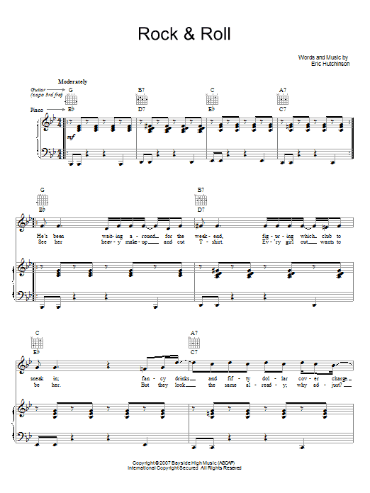 Download Eric Hutchinson Rock & Roll Sheet Music and learn how to play Ukulele with strumming patterns PDF digital score in minutes