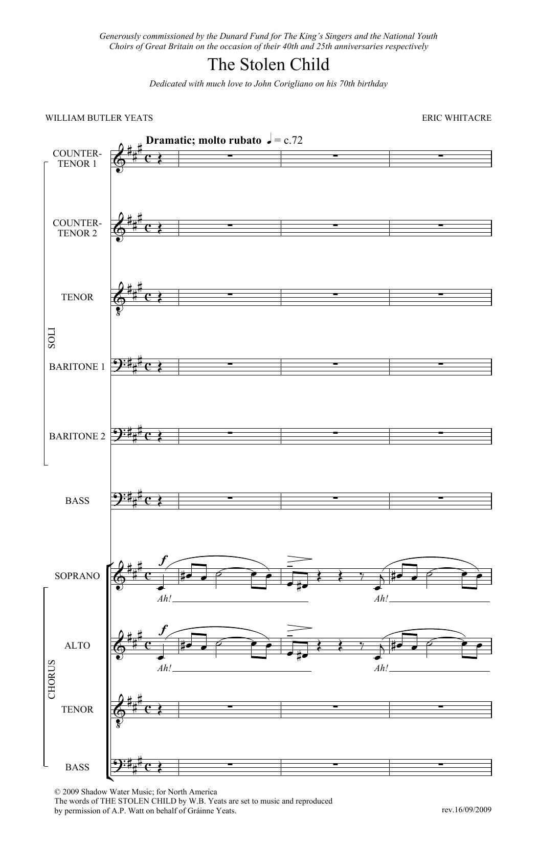 Download Eric Whitacre The Stolen Child Sheet Music and learn how to play SATB Choir PDF digital score in minutes