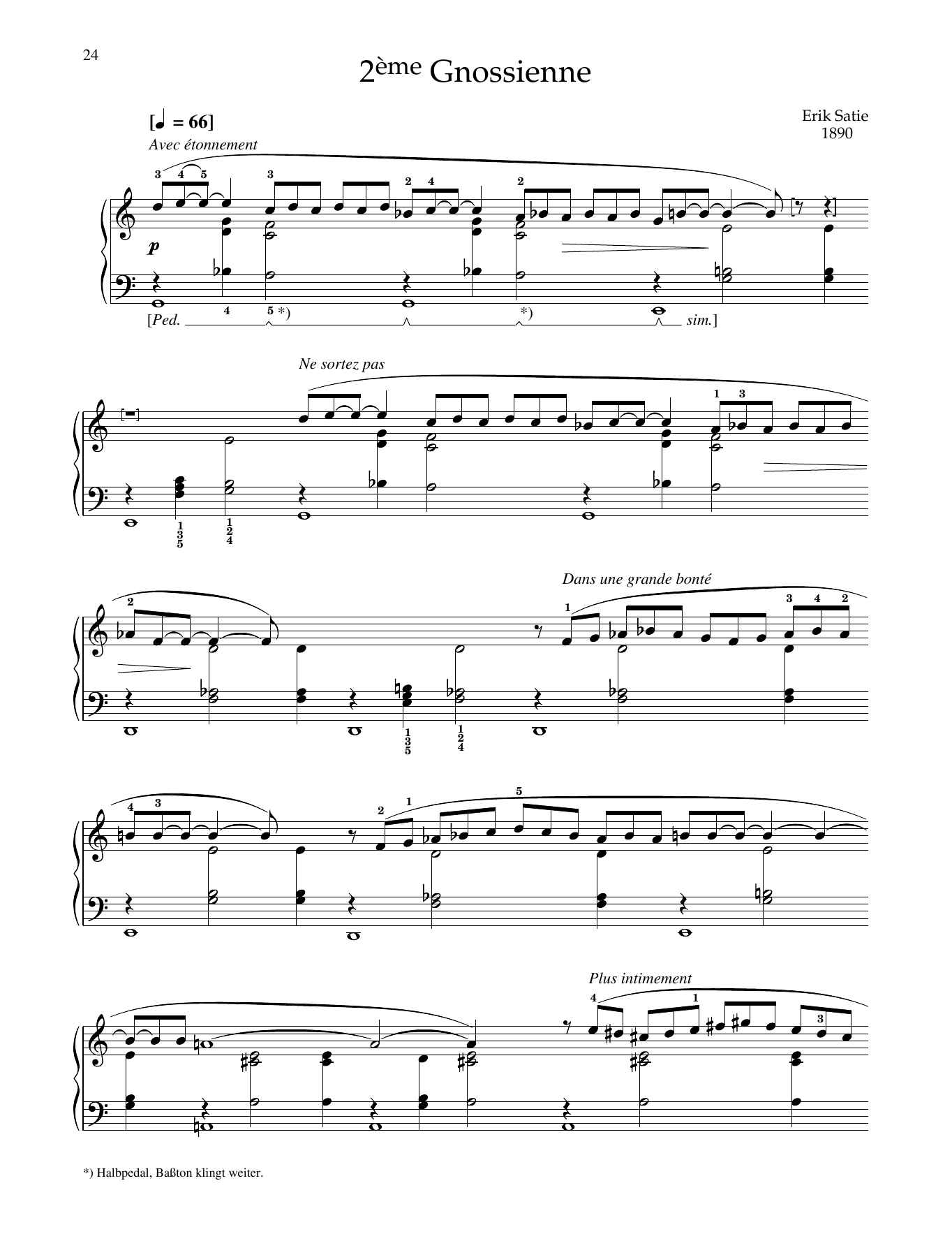 Download Erik Satie 2eme Gnossienne Sheet Music and learn how to play Piano Solo PDF digital score in minutes