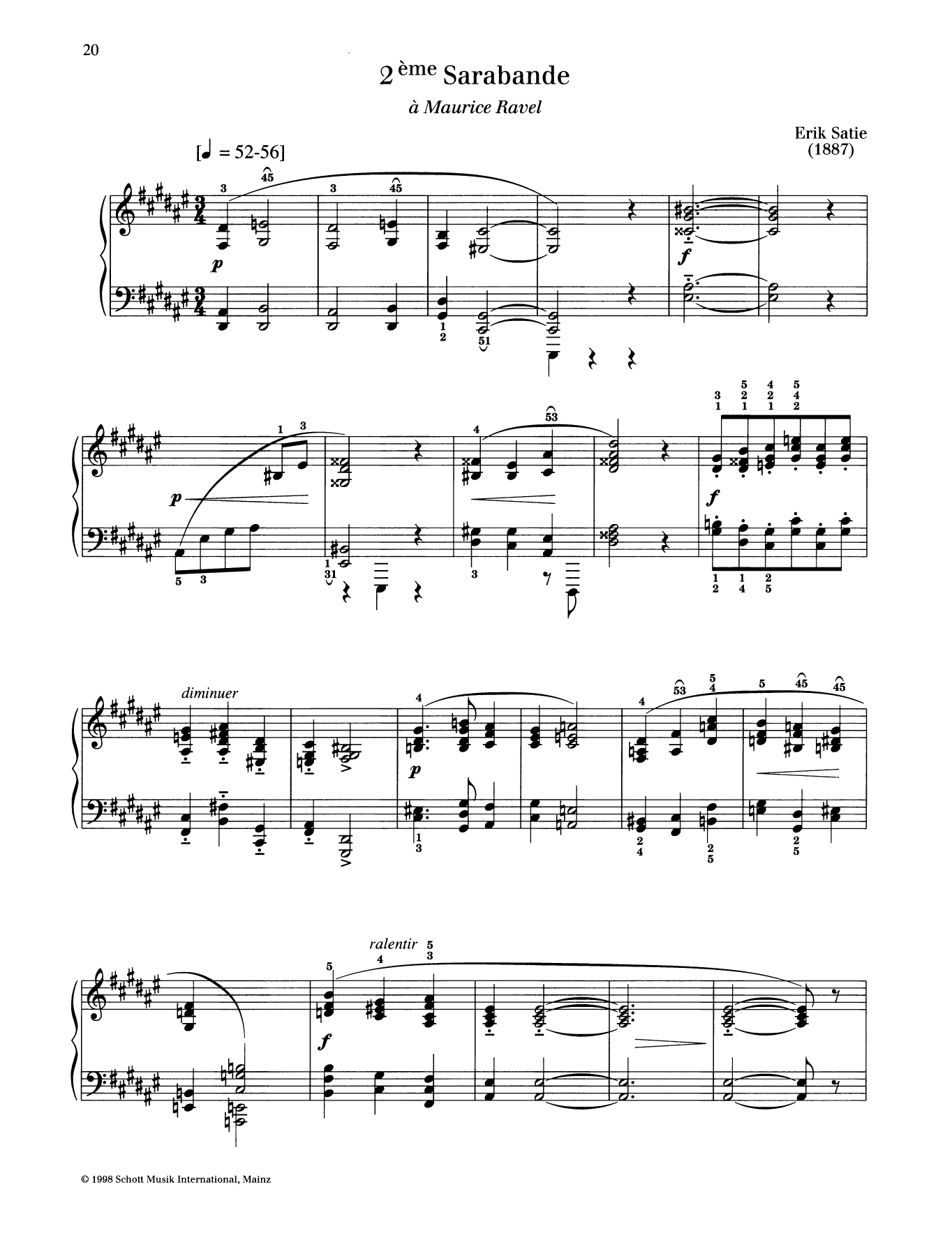 Download Erik Satie 2eme Sarabande Sheet Music and learn how to play Piano Solo PDF digital score in minutes