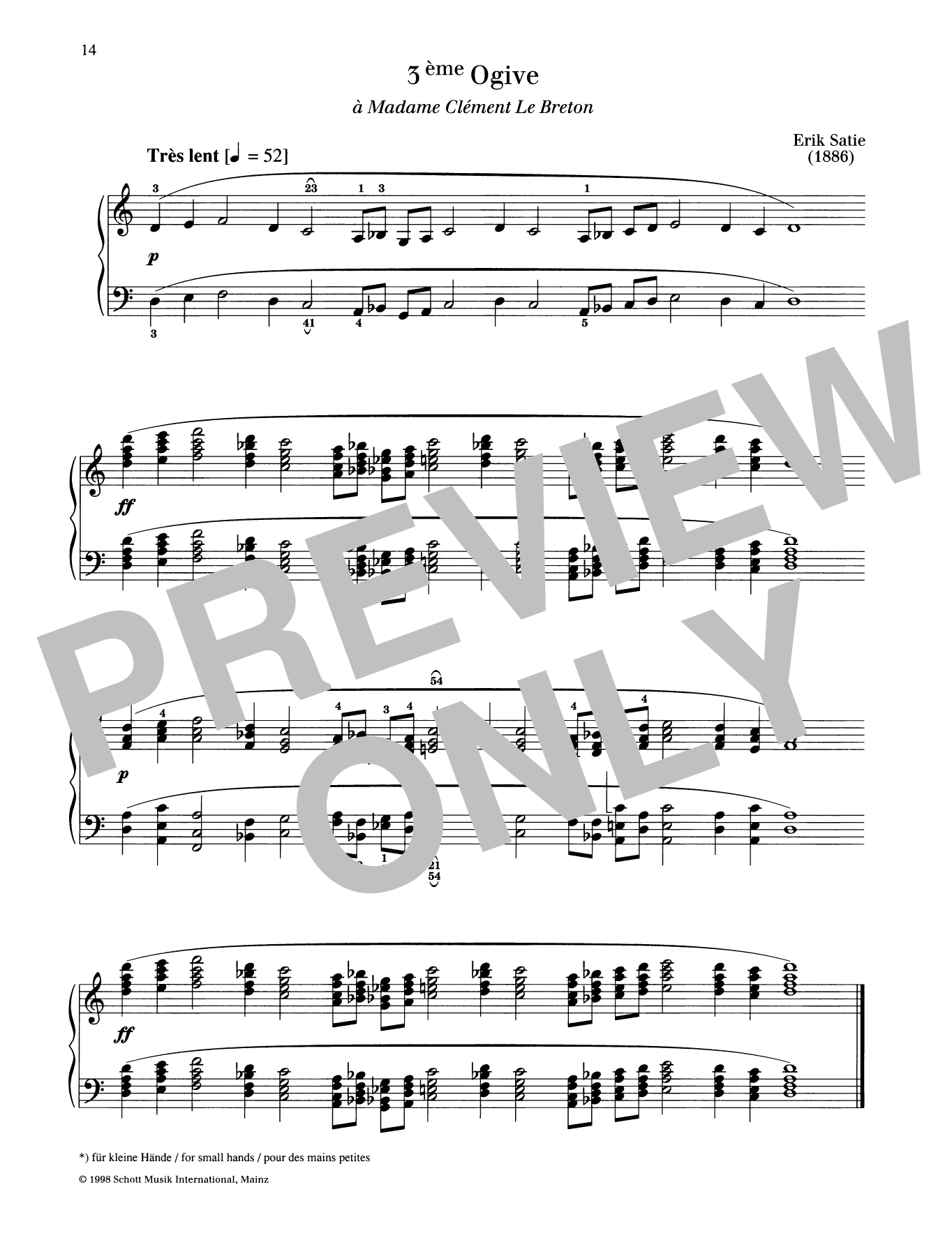 Download Erik Satie 3ème Ogive Sheet Music and learn how to play Piano Solo PDF digital score in minutes