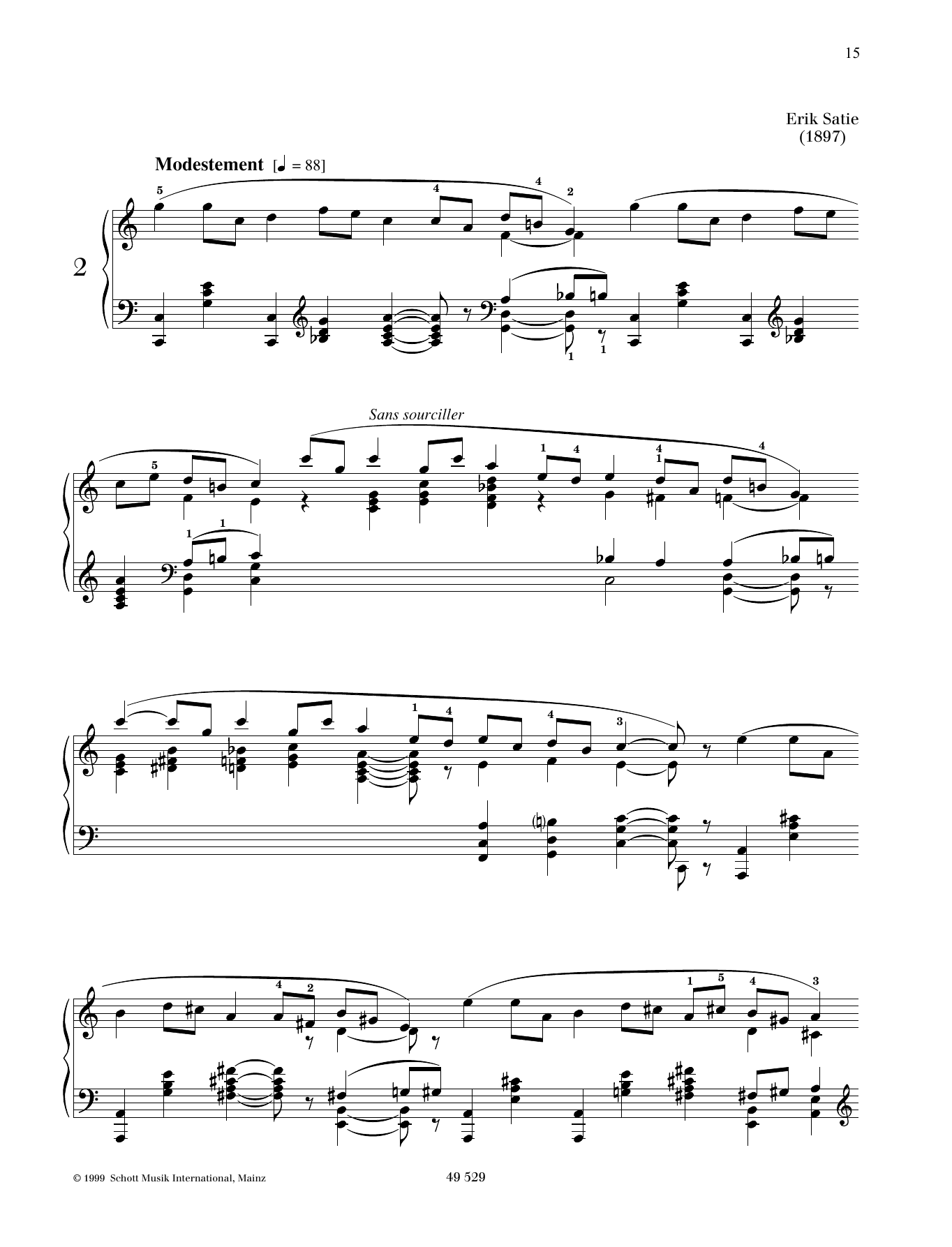 Download Erik Satie Air à faire fuir No. 2 Sheet Music and learn how to play Piano Solo PDF digital score in minutes