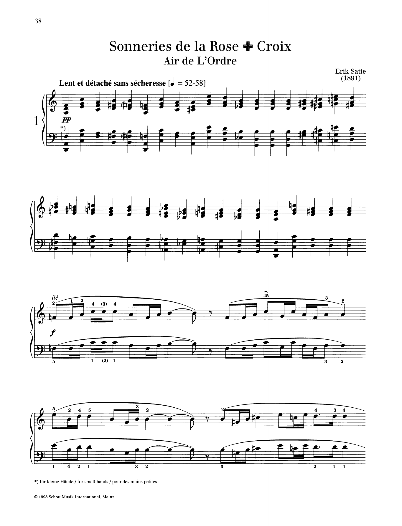 Download Erik Satie Air de L'Ordre Sheet Music and learn how to play Piano Solo PDF digital score in minutes