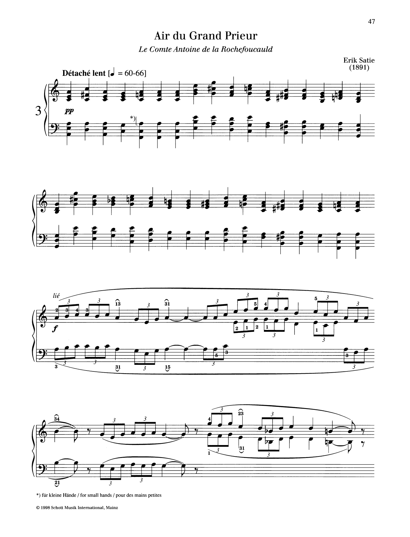 Download Erik Satie Air du Grand Prieur Sheet Music and learn how to play Piano Solo PDF digital score in minutes