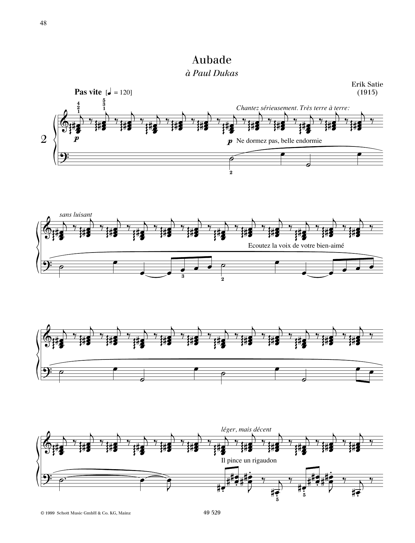 Download Erik Satie Aubade Sheet Music and learn how to play Piano Solo PDF digital score in minutes