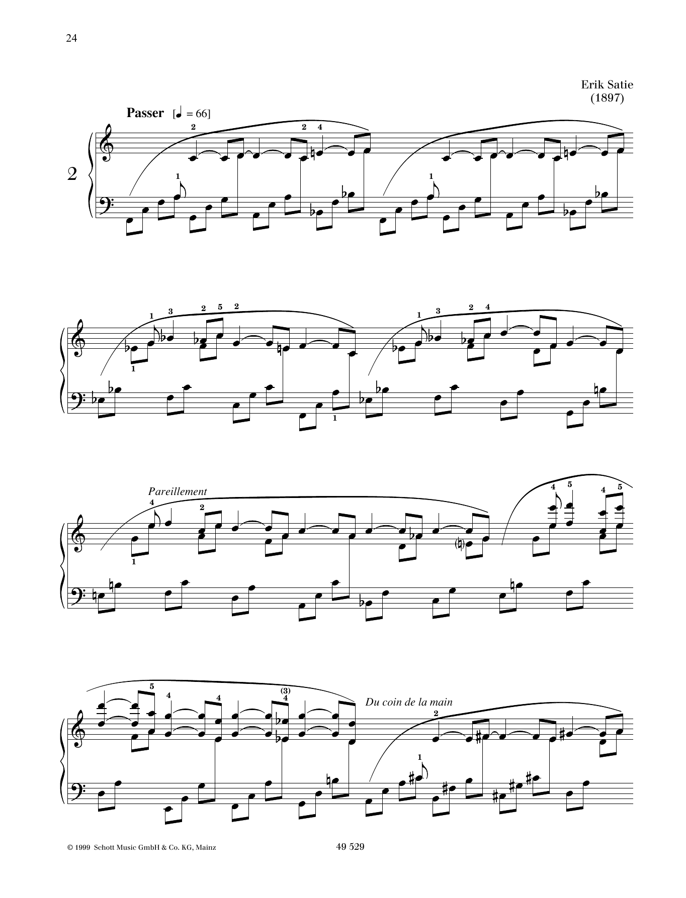 Download Erik Satie Danse De Travers No. 2 Sheet Music and learn how to play Piano Solo PDF digital score in minutes