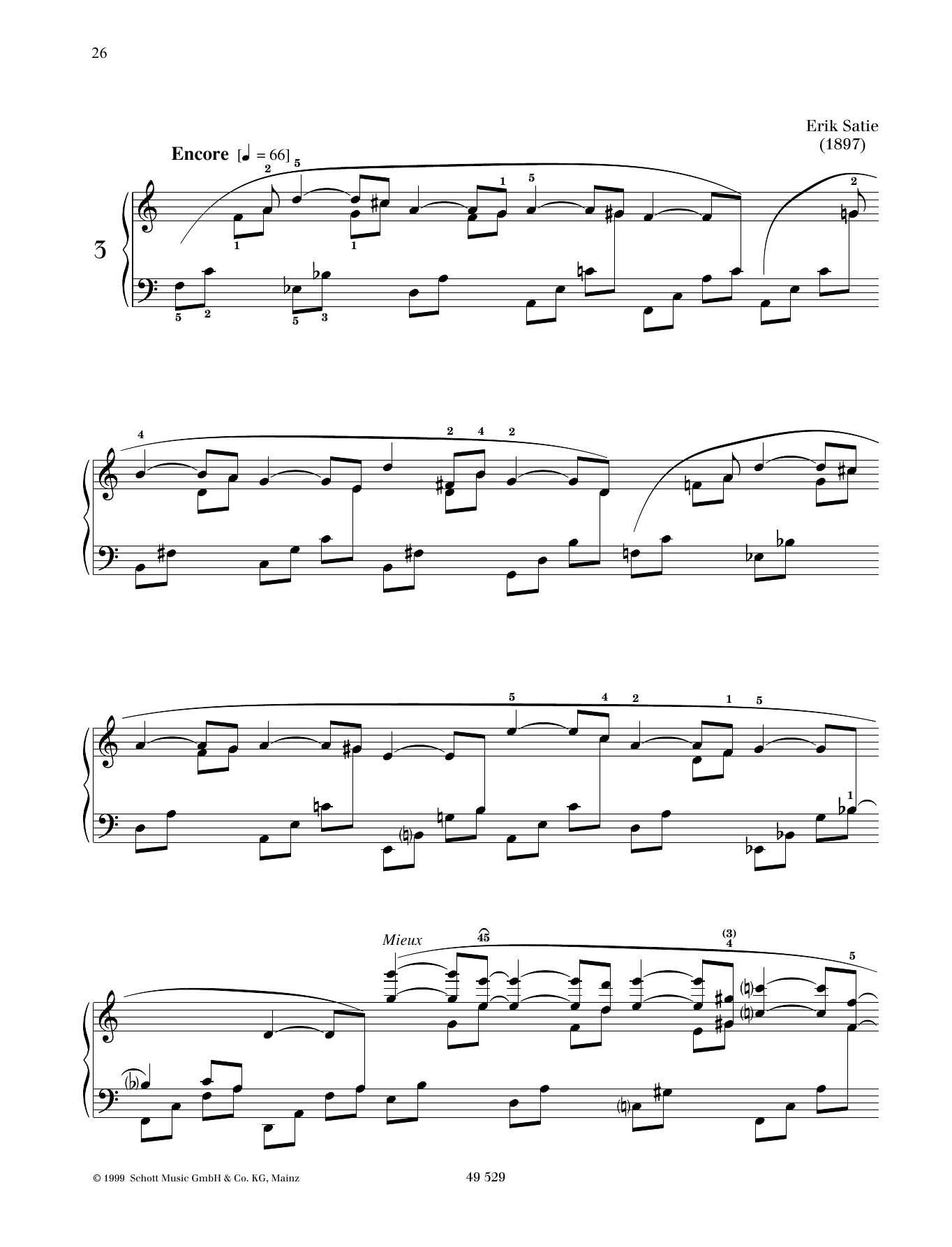 Download Erik Satie Danse de travers No. 3 Sheet Music and learn how to play Piano Solo PDF digital score in minutes