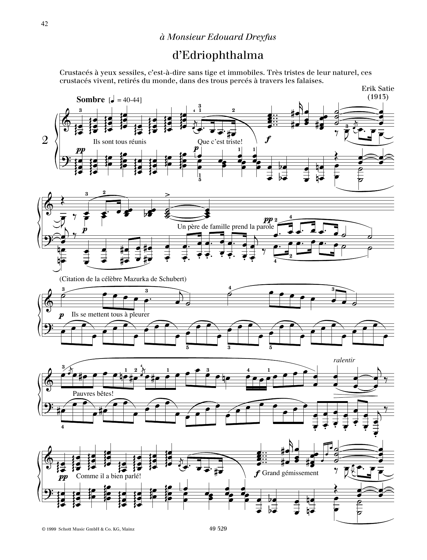 Download Erik Satie d'Edriophthalma Sheet Music and learn how to play Piano Solo PDF digital score in minutes