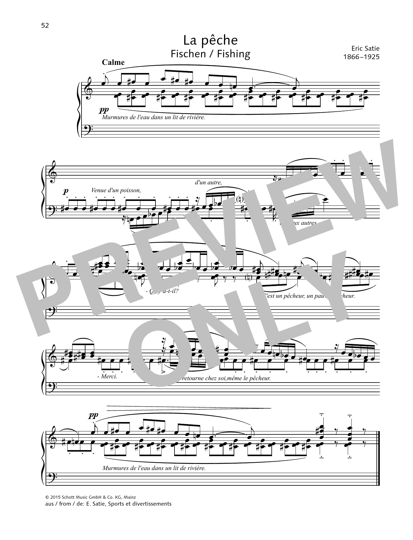 Download Erik Satie Fishing Sheet Music and learn how to play Piano Solo PDF digital score in minutes