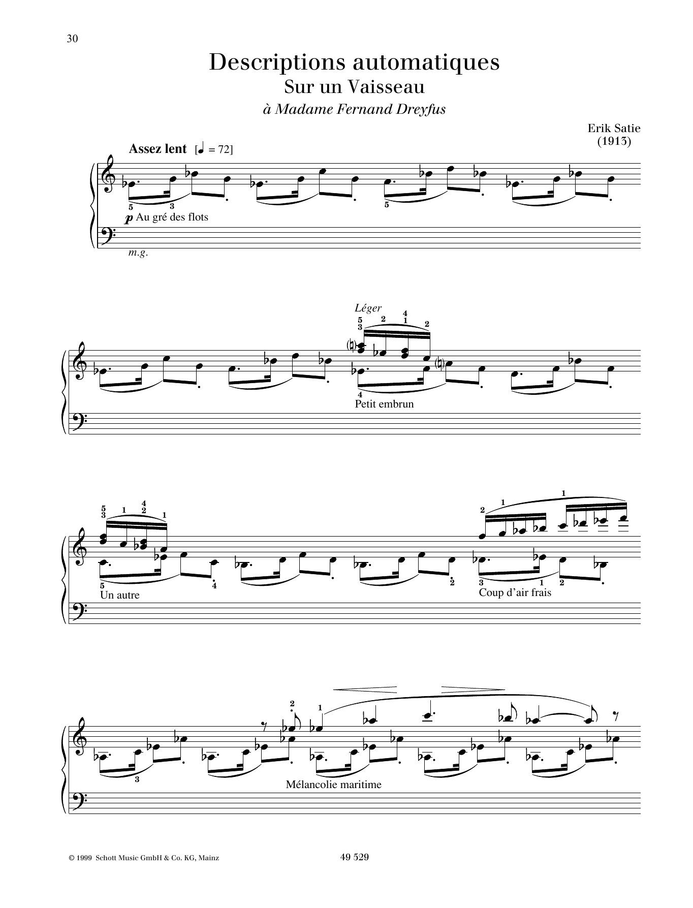 Download Erik Satie Sur un Vaisseau Sheet Music and learn how to play Piano Solo PDF digital score in minutes