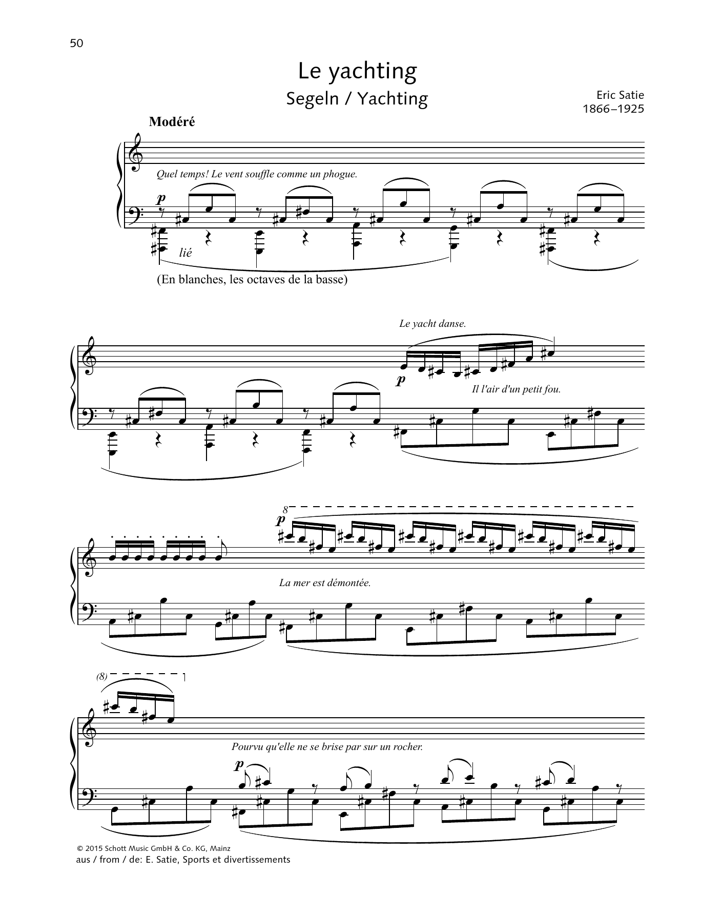 Download Erik Satie Yachting Sheet Music and learn how to play Piano Solo PDF digital score in minutes