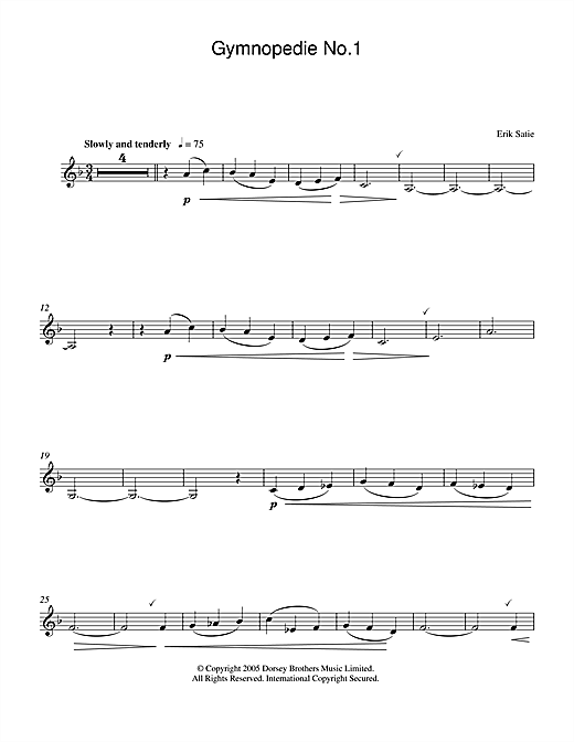 Erik Satie Gymnopedie No 1 Sheet Music Notes Download Printable 