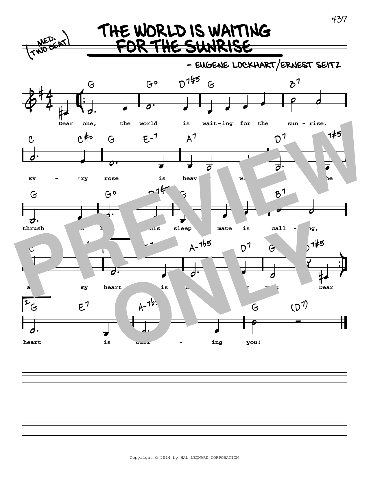 Download Ernest Seitz The World Is Waiting For The Sunrise (Low Voice) Sheet Music and learn how to play Real Book – Melody, Lyrics & Chords PDF digital score in minutes