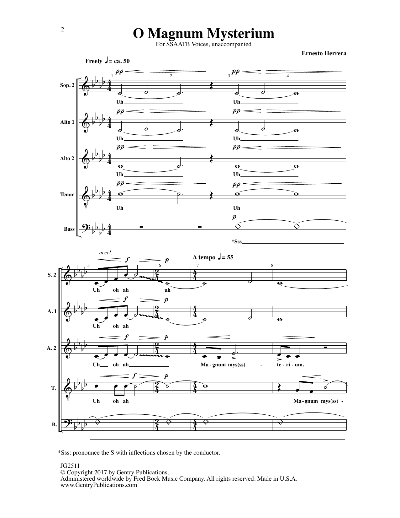 Download Ernesto Herrera O Magnum Mysterium Sheet Music and learn how to play Choir PDF digital score in minutes