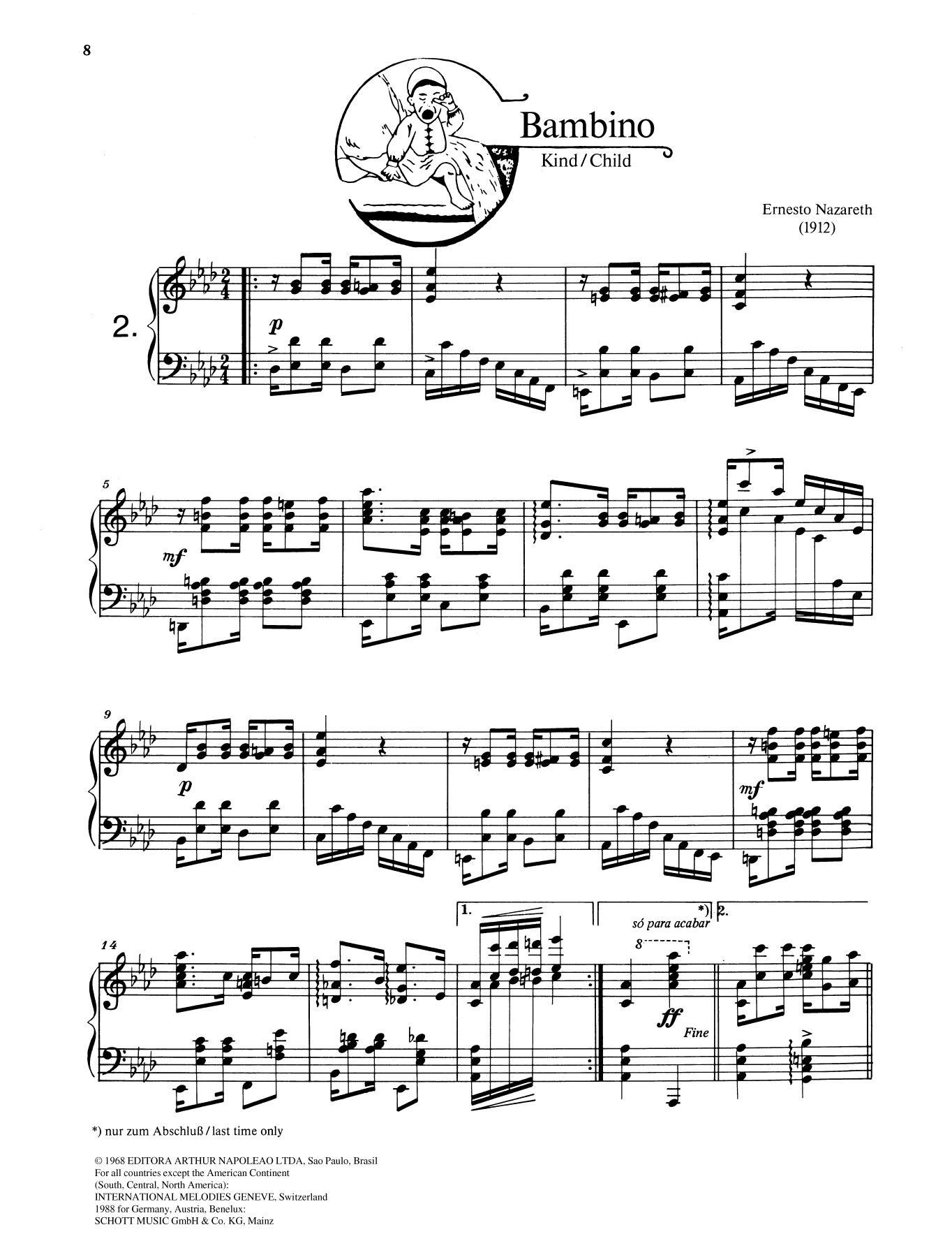 Download Ernesto Nazareth Bambino Sheet Music and learn how to play Piano Solo PDF digital score in minutes