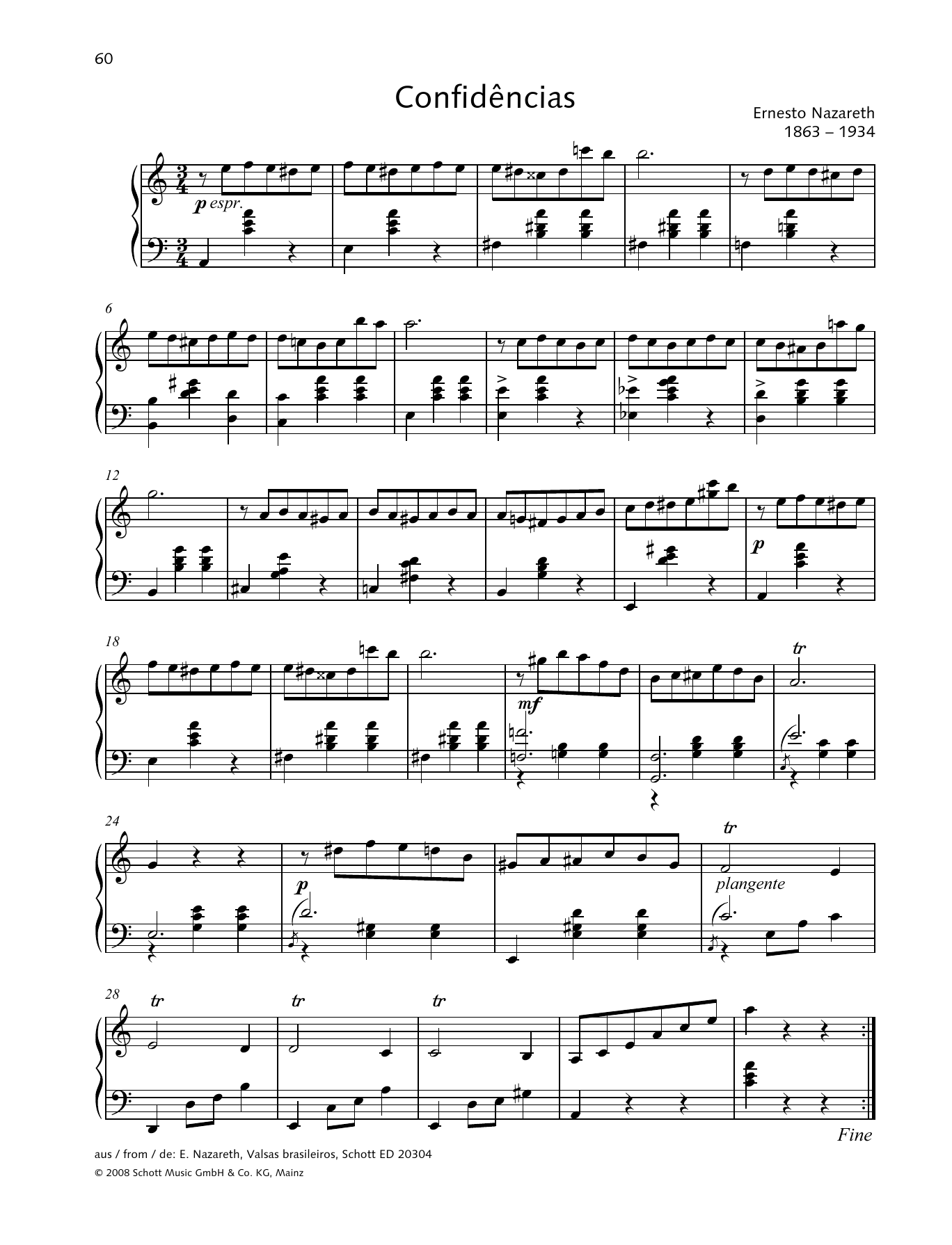 Download Ernesto Nazareth Confidencias Sheet Music and learn how to play Piano Solo PDF digital score in minutes