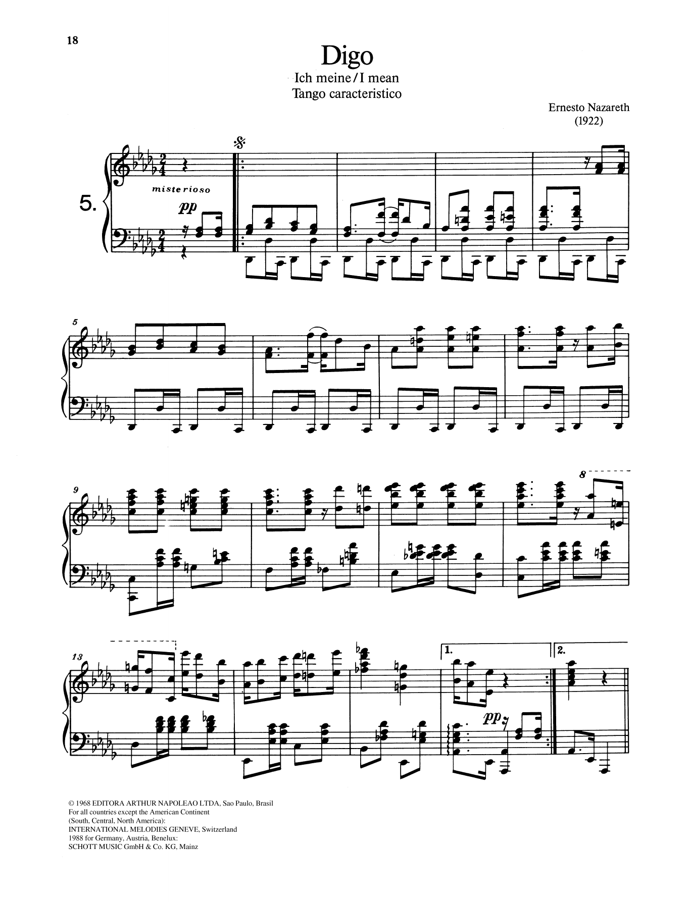 Download Ernesto Nazareth Digo Sheet Music and learn how to play Piano Solo PDF digital score in minutes