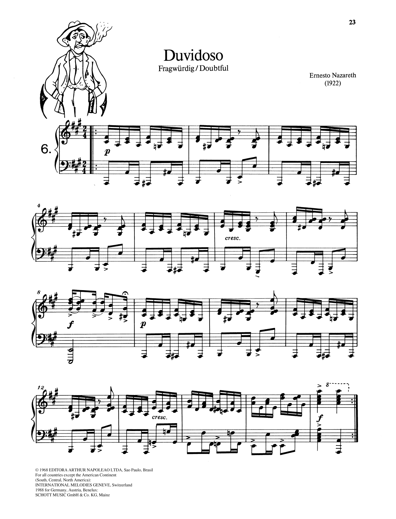 Download Ernesto Nazareth Duvidoso Sheet Music and learn how to play Piano Solo PDF digital score in minutes