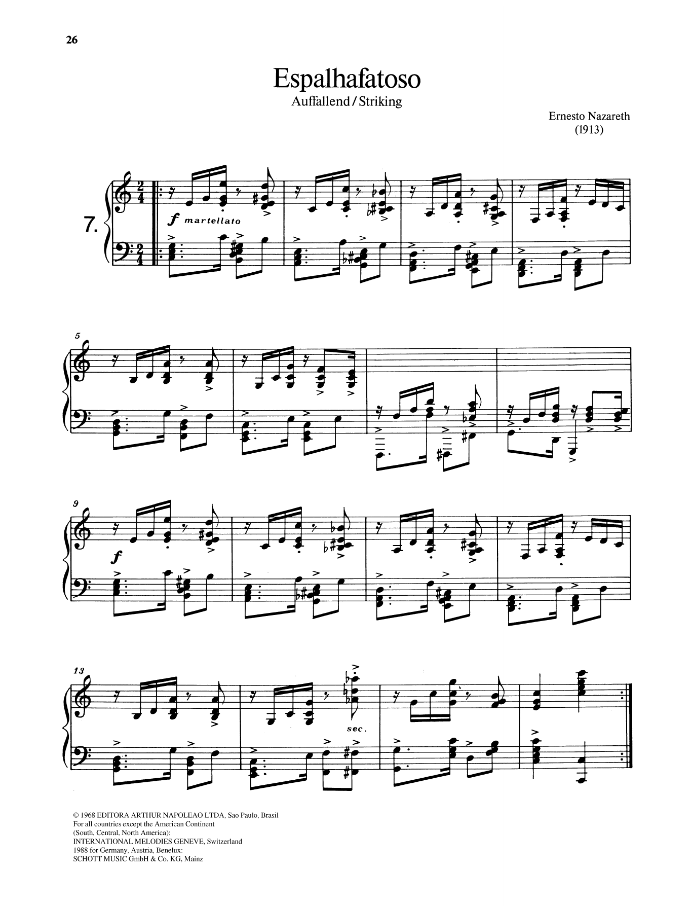 Download Ernesto Nazareth Espalhafatoso Sheet Music and learn how to play Piano Solo PDF digital score in minutes