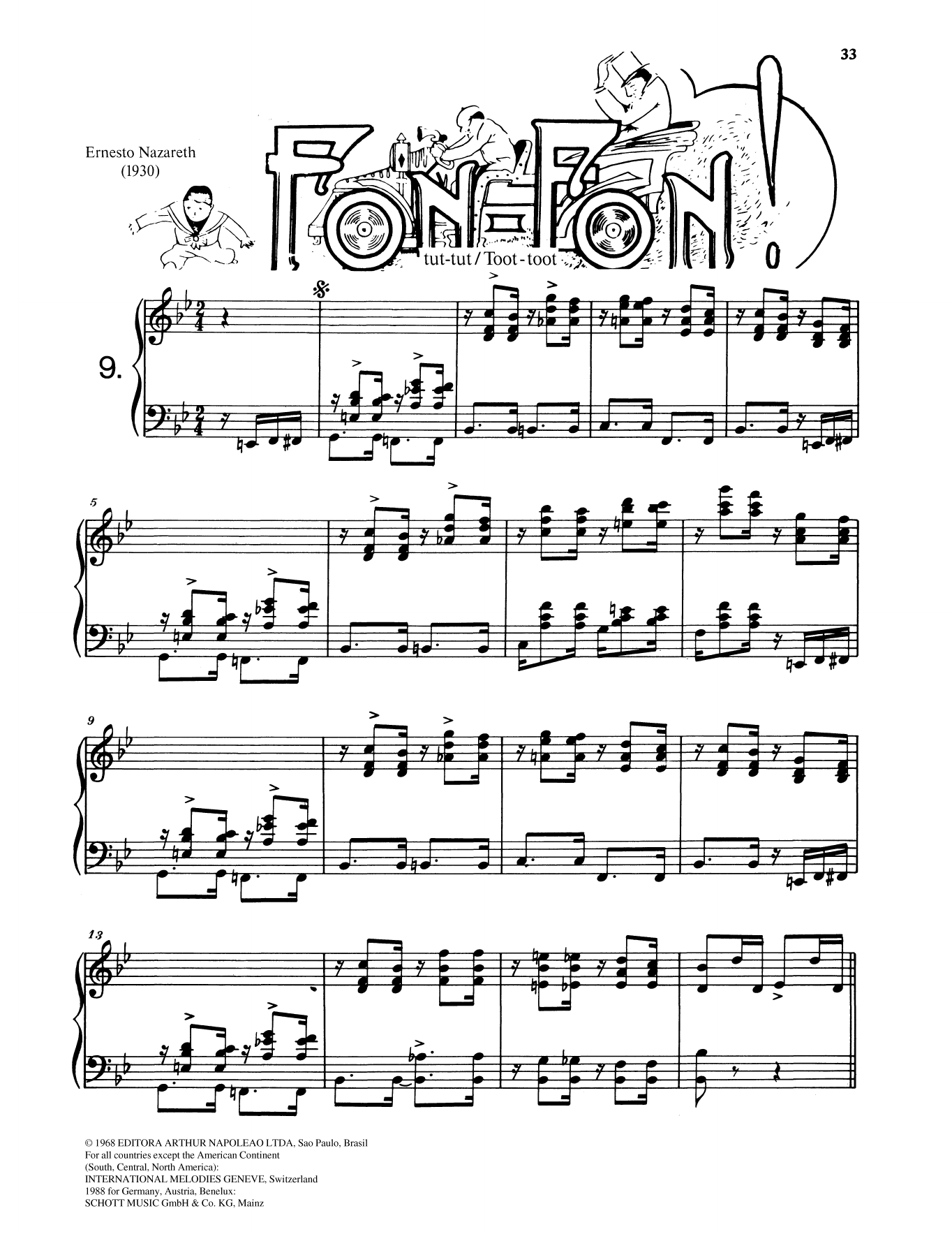 Download Ernesto Nazareth Fon-Fon Sheet Music and learn how to play Piano Solo PDF digital score in minutes