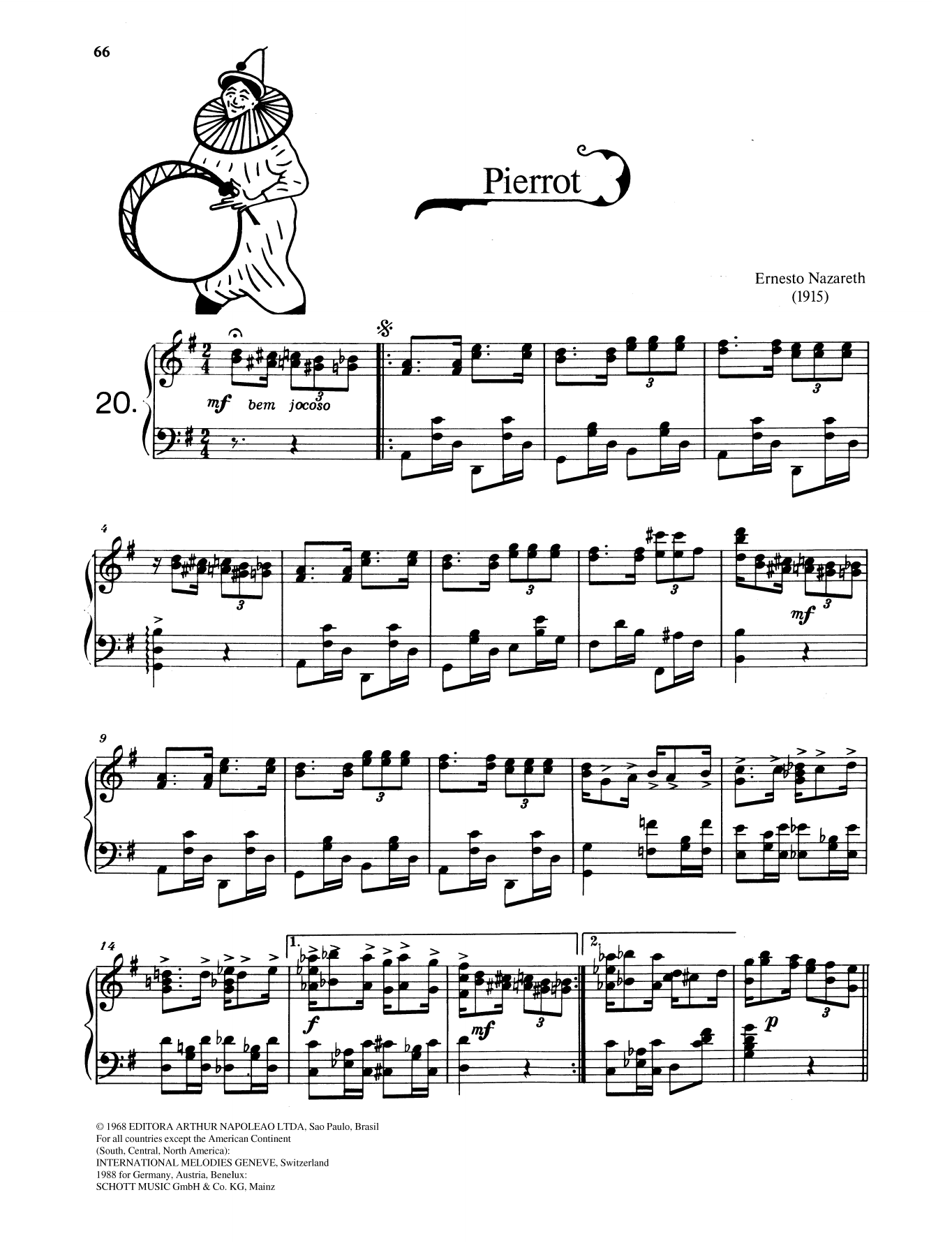 Download Ernesto Nazareth Pierrot Sheet Music and learn how to play Piano Solo PDF digital score in minutes