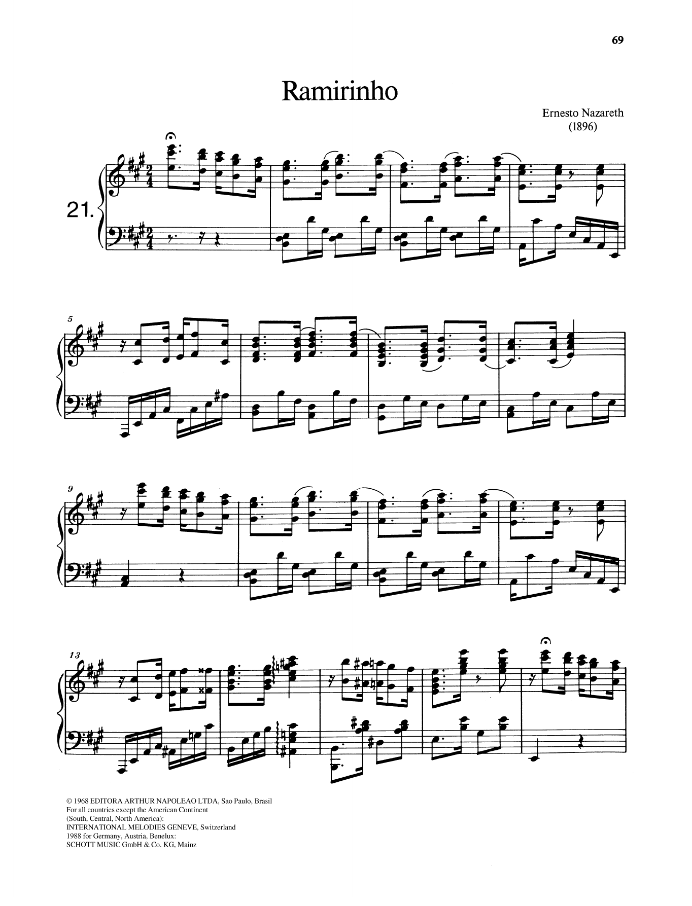 Download Ernesto Nazareth Ramirinho Sheet Music and learn how to play Piano Solo PDF digital score in minutes