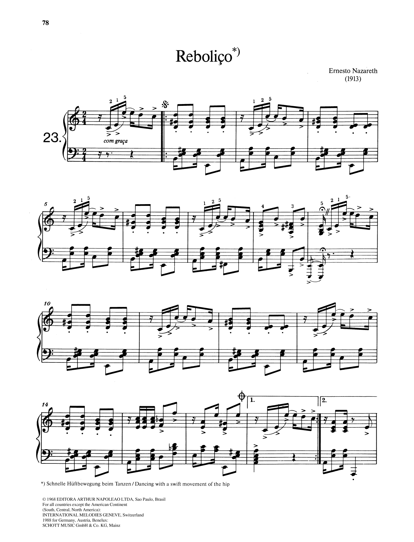 Download Ernesto Nazareth Reboliço Sheet Music and learn how to play Piano Solo PDF digital score in minutes