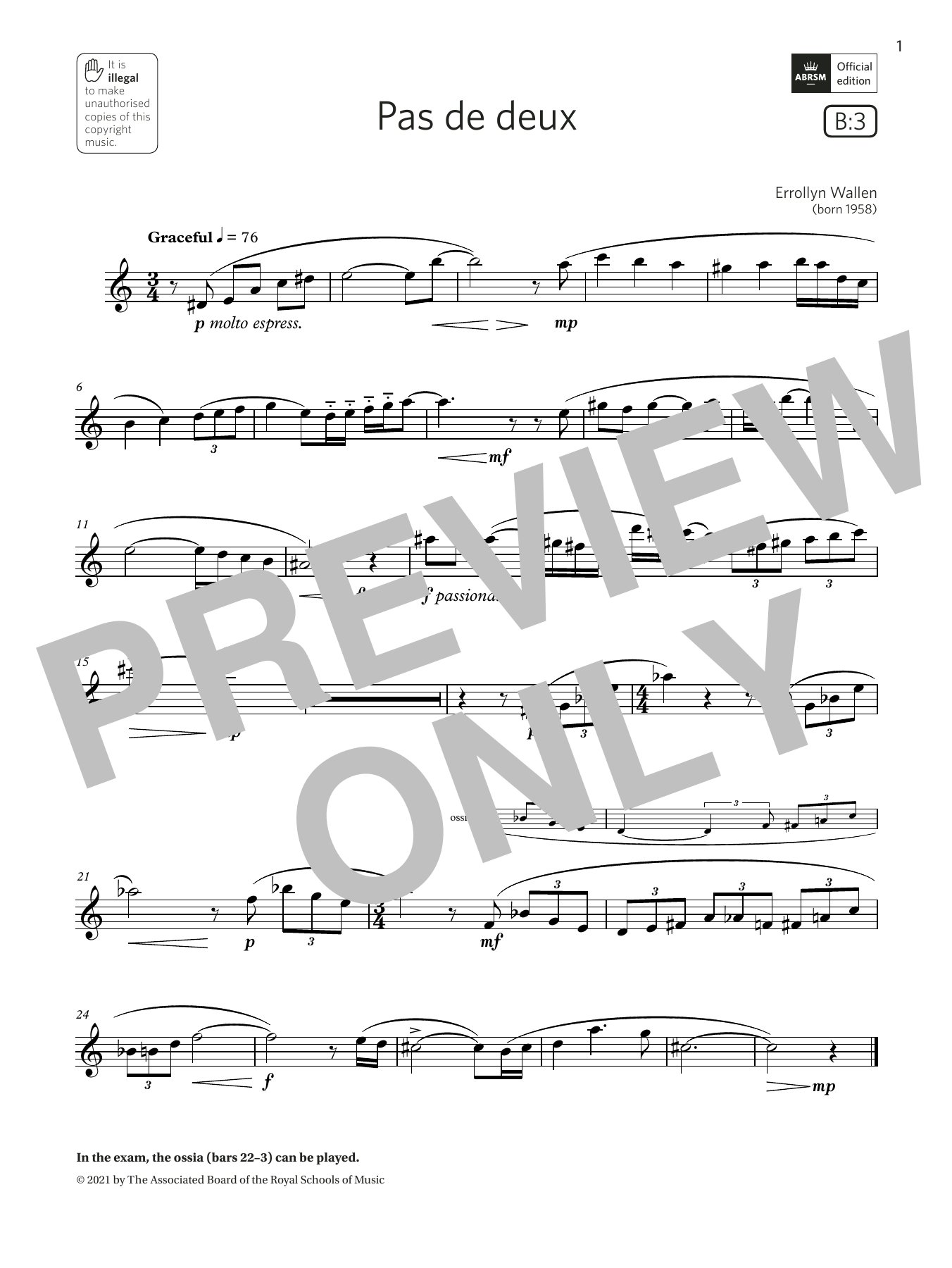 Download Errollyn Wallen Pas de deux (Grade 4 List B3 from the ABRSM Saxophone syllabus from 2022) Sheet Music and learn how to play Alto Sax Solo PDF digital score in minutes