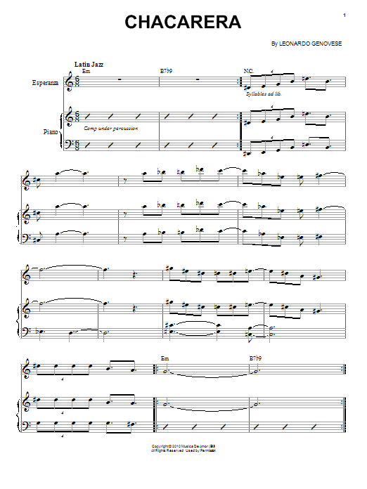 Download Esperanza Spalding Chacarera Sheet Music and learn how to play Piano & Vocal PDF digital score in minutes