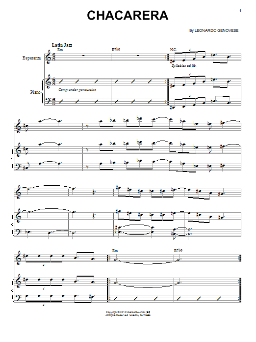 Download Esperanza Spalding Chacarera Sheet Music and learn how to play Real Book – Melody & Chords PDF digital score in minutes